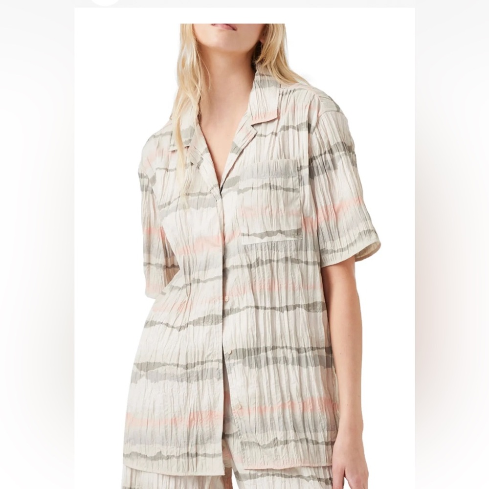 French Connection Hope Crinkle Blouse Top Women’s Size S NWT